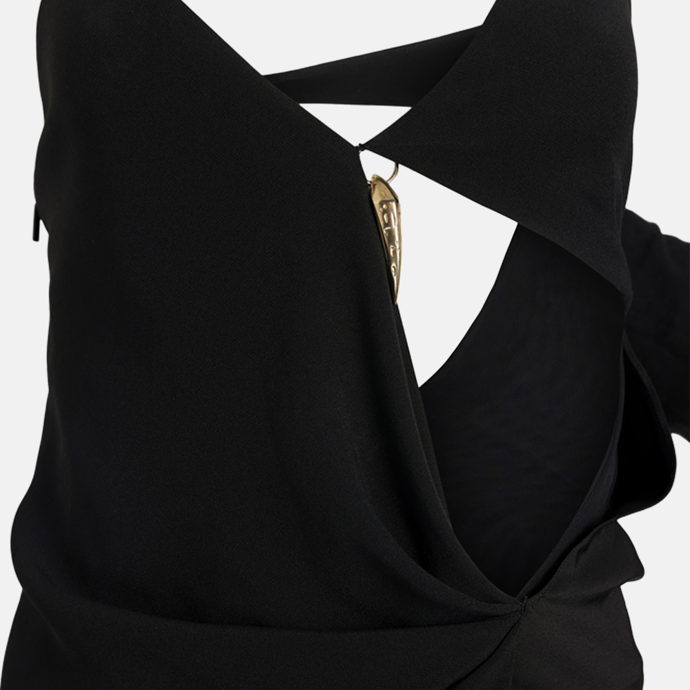 Super Flea Market+Roberto Cavalli+Black velvet backless gown+Barbara Palvin2